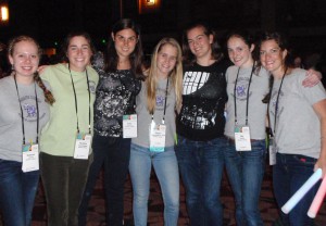 Six students (Rebecca Lewis '16, Christine Cunningham '15, Jaclyn Porfilio '15, Abbie Zimmermann-Niefield '15, Jenna Maddock '15, and Mia Smith '16) as well as Research Associate Kelsey Levine and Prof. Andrea Danyluk at GHC in Minneapolis, MN 2013