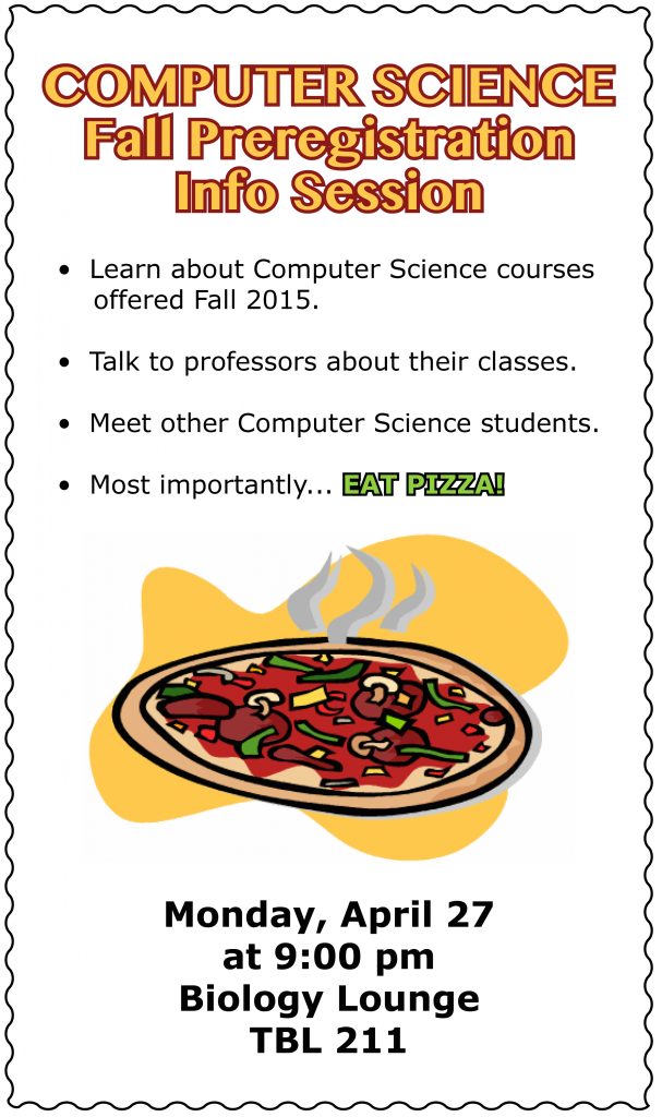 Pizza Info Session Preregistration Fall 2015