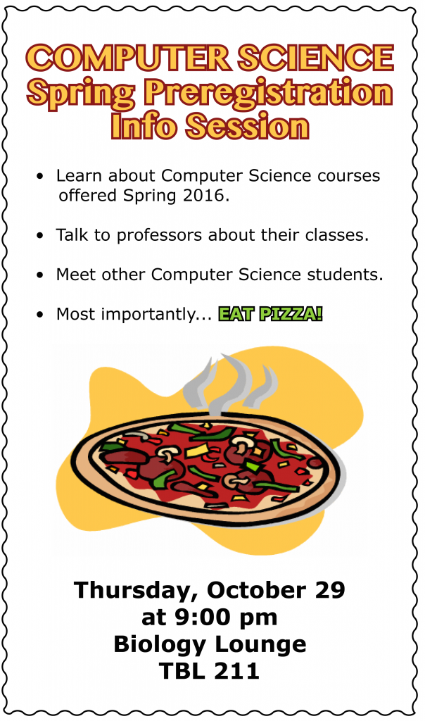Spring 2016 Pizza Info Session Preregistration