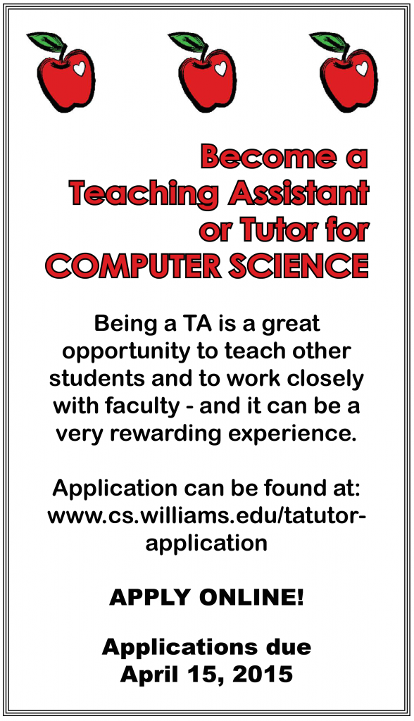 TA Application Flyer Fall 2015