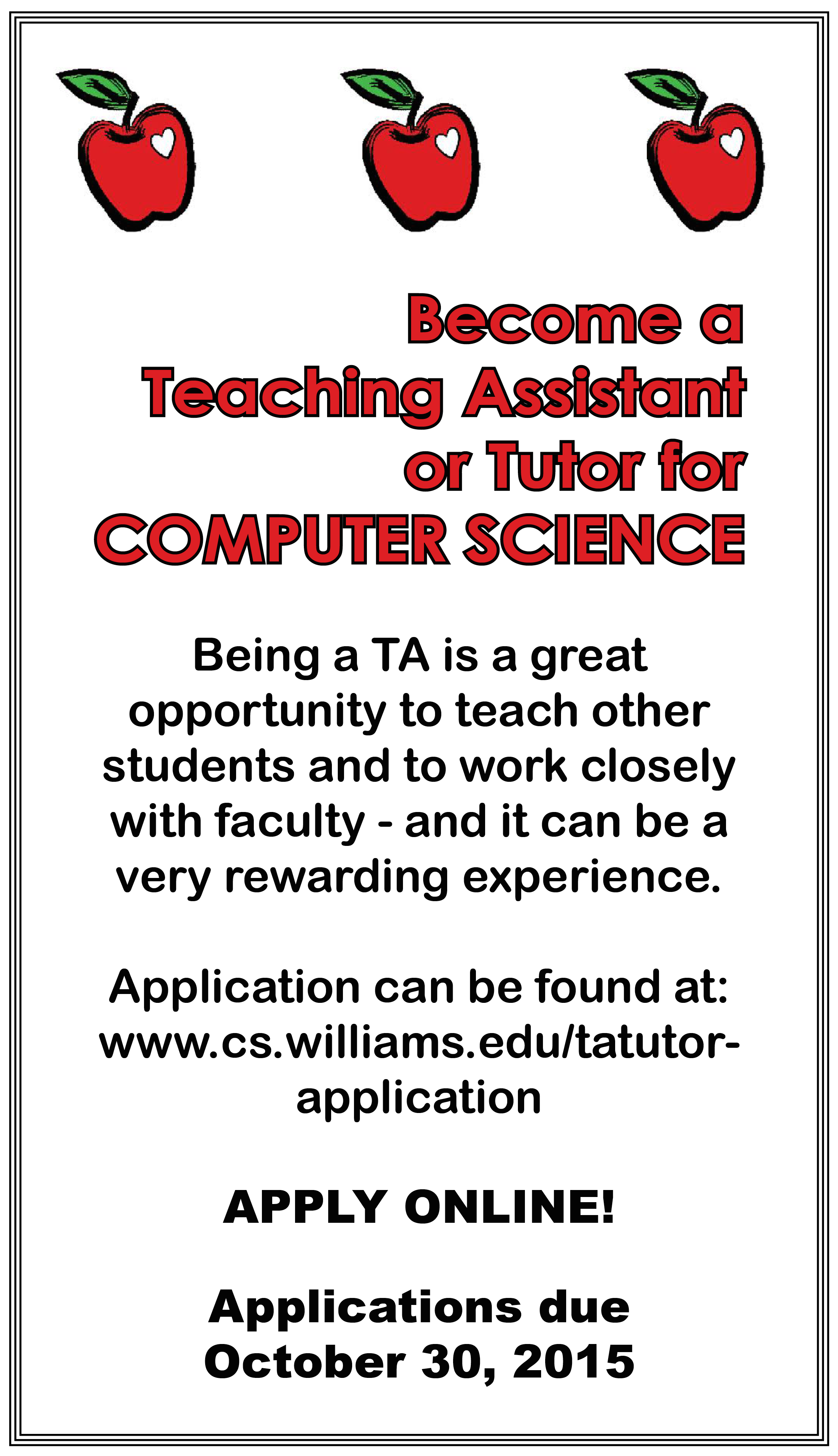 TA Application Flyer Spring 2016